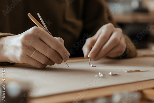 Wallpaper Mural Modern Artisan Jewelry Workshop: Crafting Delicate Pieces in a Minimalistic and Elegant Setting Torontodigital.ca