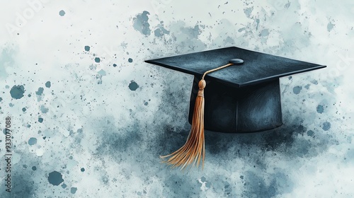 Wallpaper Mural Elegant Graduation Cap with Watercolor Splashes Torontodigital.ca