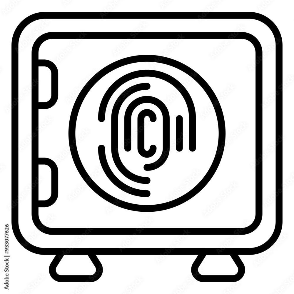 Biometric Safety Box Icon Style Biometric Safety Box Icon Style