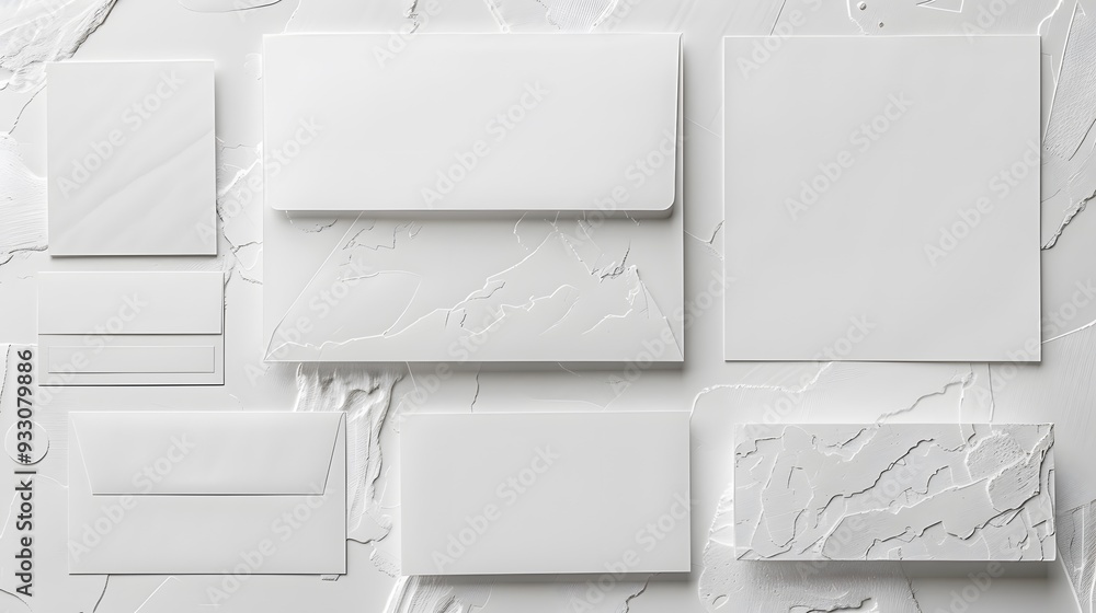 Corporate stationery set mockup at white textured paper background. Corporate stationery set mockup at white textured paper background.