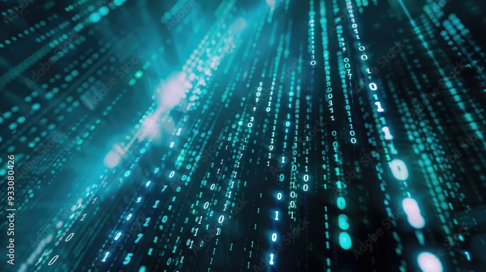 An abstract futuristic cyberspace filled with dynamic binary code, featuring a mesmerizing matrix background with digits, representing the essence of programming and technology in the digital age. An abstract futuristic cyberspace filled with dynamic binary code, featuring a mesmerizing matrix background with digits, representing the essence of programming and technology in the digital age.