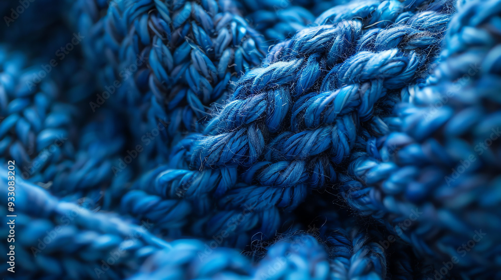 close-up of a blue knitted fabric close-up of a blue knitted fabric