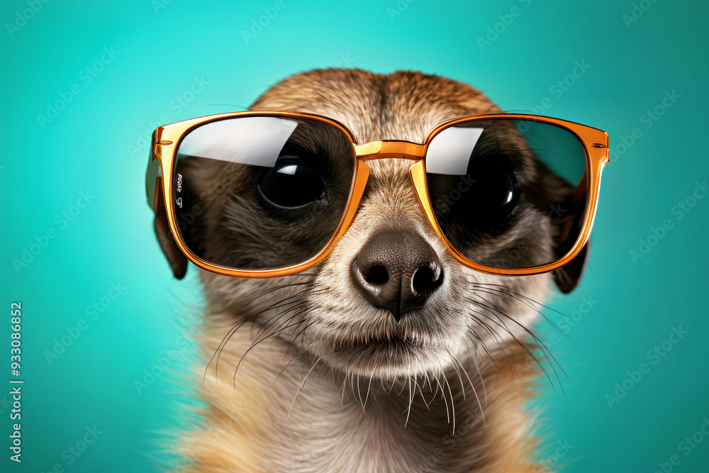 Creative animal concept animal with glasses Creative animal concept animal with glasses