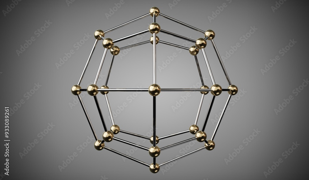 Geometrical wireframe sphere - 3D illustration Geometrical wireframe sphere - 3D illustration