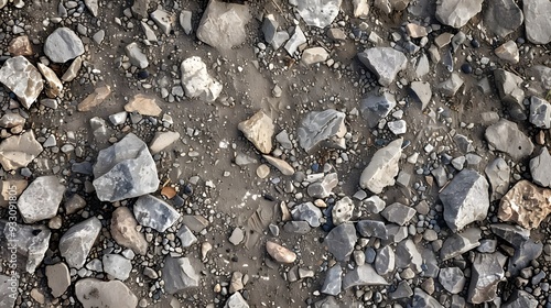 Wallpaper Mural Dirt, terrain or gravel stone road surface pattern in outdoor environmental. Background and textured photo.  Torontodigital.ca