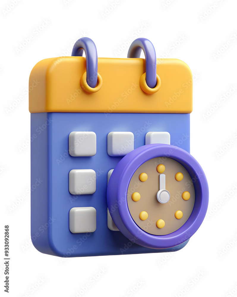 3d Flat icon as Clock and calendar symbolizing time management and planning with ample space for text. concept as A clock and a calendar representing the fundamentals of time management and planning w 3d Flat icon as Clock and calendar symbolizing time management and planning with ample space for text. concept as A clock and a calendar representing the fundamentals of time management and planning w