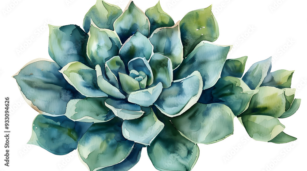 Succulent Leaf watercolor style Succulent Leaf watercolor style