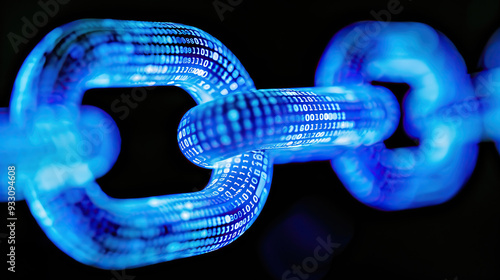 blockchain digital chain made up of 1s and 0s binary coding crypto currency technology background photo