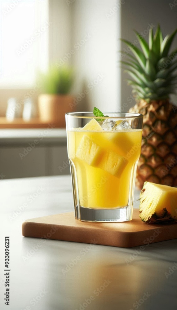 a glass of fresh pineapple juice a glass of fresh pineapple juice