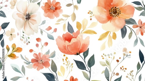Wallpaper Mural Floral watercolor illustration featuring hand crafted compositions A comprehensive collection of watercolor elements for textile design wallpaper decorative features and greeting cards Torontodigital.ca