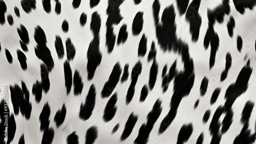 Black and white natural cow skin background and texture