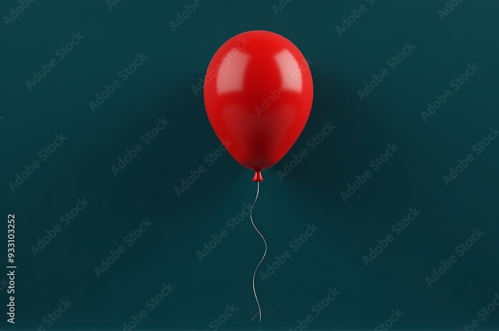 A striking red balloon against a dark teal background, ideal for minimalist designs and symbolic concepts with copy space. A striking red balloon against a dark teal background, ideal for minimalist designs and symbolic concepts with copy space.