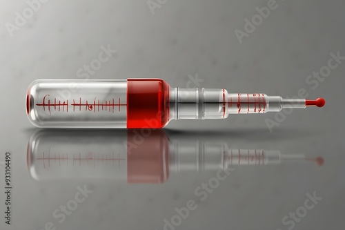 close up of a red  pump