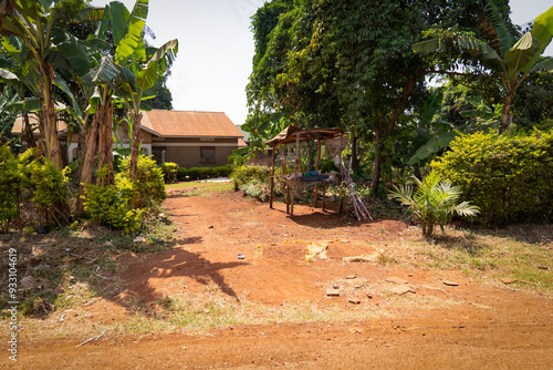 Jinja, Africa- 07.24.2021
view from the road of a Ugandan house in the village