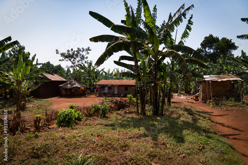 Jinja, Africa- 07.24.2021
view from the road of a Ugandan house in the village