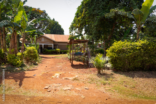 Jinja, Africa- 07.24.2021
view from the road of a middle-class Ugandan house