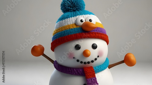 snowman with red hat