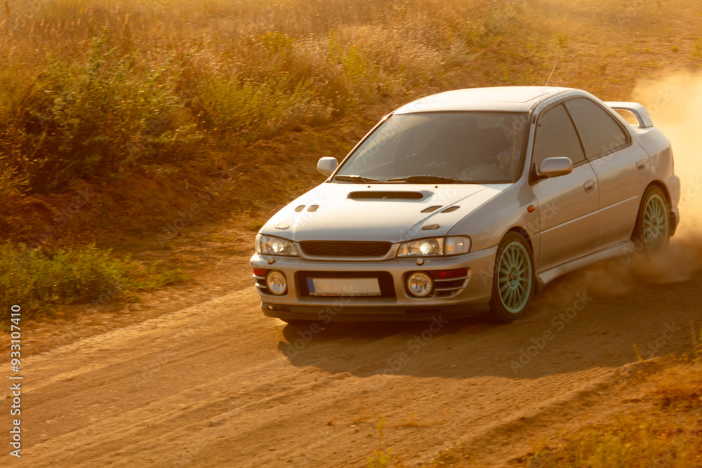 Car on Dirt Road During Sunset Car on Dirt Road During Sunset