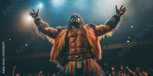 Charismatic pro wrestler dressed in a flamboyant costume