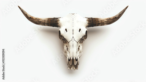  skull of a bull with long horns