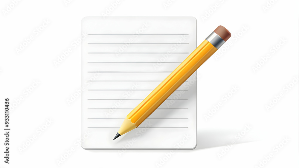 3d Flat icon as Pencil and paper symbolizing drawing and planning with ample space for text. concept as A pencil and a sheet of paper representing the fundamentals of drawing and planning with room fo 3d Flat icon as Pencil and paper symbolizing drawing and planning with ample space for text. concept as A pencil and a sheet of paper representing the fundamentals of drawing and planning with room fo