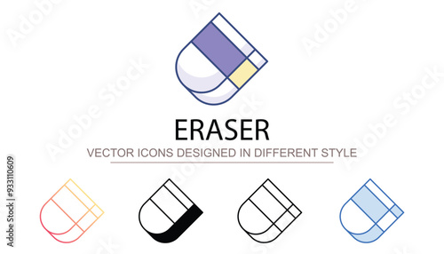 Eraser icon design with white background stock illustration