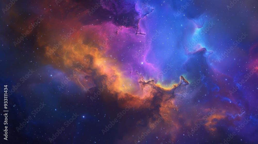 Cosmic Nebula with Swirling Colors Cosmic Nebula with Swirling Colors