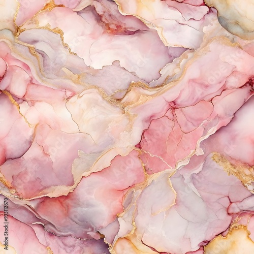 Alcohol Ink Marble Texture Seamless Pattern Background - Rose Quartz Color Palette