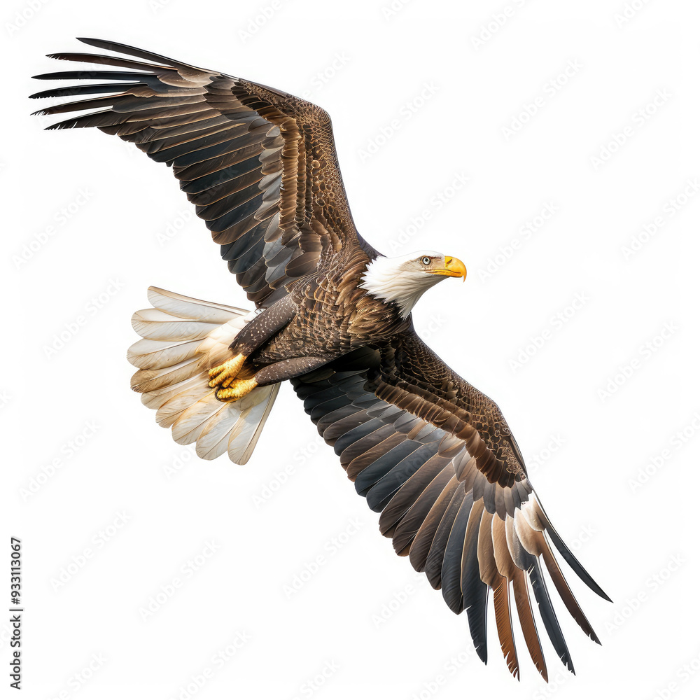 Bald Eagle Flying isolated White Background Bald Eagle Flying isolated White Background