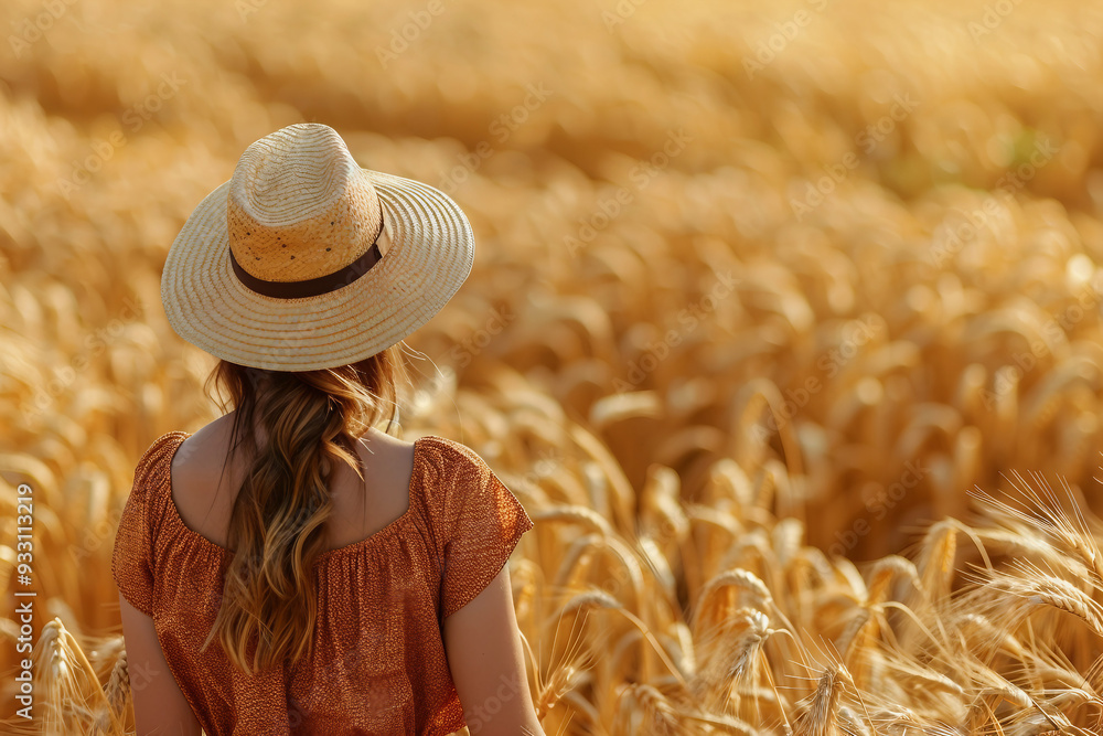 Obraz premium Harvest time season people gathering grain fruit vegetables farm plants field, Generative AI