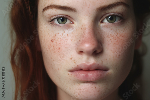 Close up portrait concept of a skin problem face imperfections pigmentation generative AI