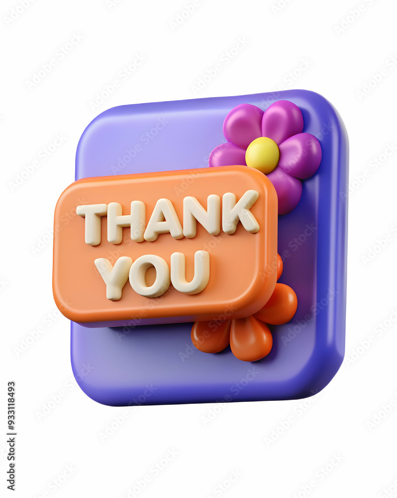 3d Flat icon as Thank you sign and flowers symbolizing natural gratitude with ample space for text. concept as A thank you sign and fresh flowers representing natural gratitude with blank space for wr 3d Flat icon as Thank you sign and flowers symbolizing natural gratitude with ample space for text. concept as A thank you sign and fresh flowers representing natural gratitude with blank space for wr