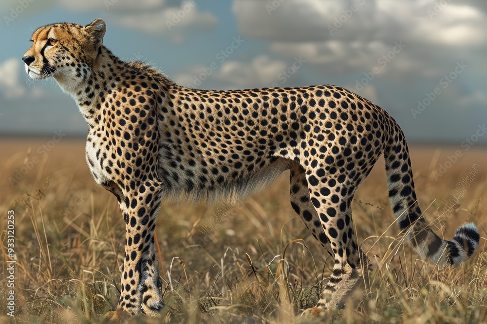 A sleek cheetah in mid-sprint across the savannah, its powerful muscles and intense gaze highlighting its incredible speed and agility. A sleek cheetah in mid-sprint across the savannah, its powerful muscles and intense gaze highlighting its incredible speed and agility.