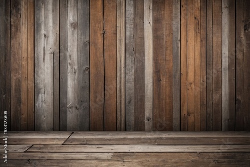 Rustic wooden wall and floor background