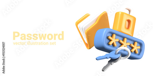 Lock with password to access information. Data control and management