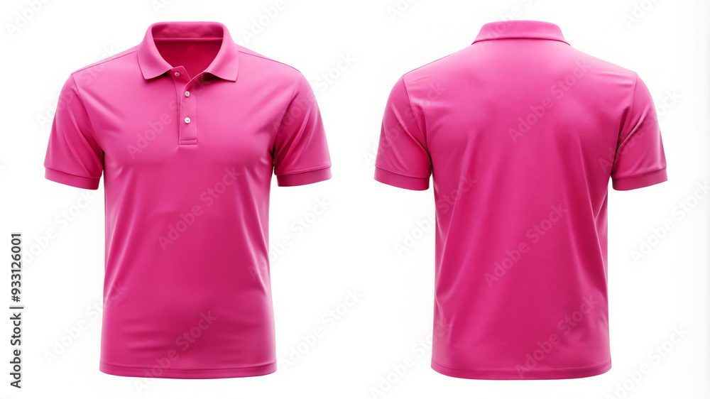 Pink Polo Shirt Mockup - Front and Back View. Pink Polo Shirt Mockup - Front and Back View.