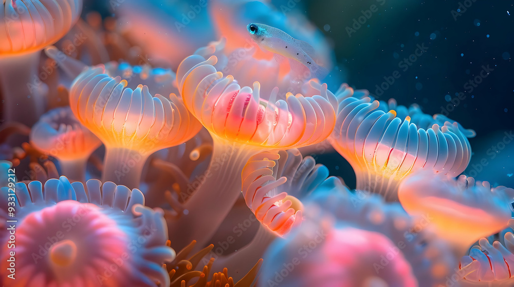 Anemone and Fish in Underwater World - A Close-up Photography Anemone and Fish in Underwater World - A Close-up Photography
