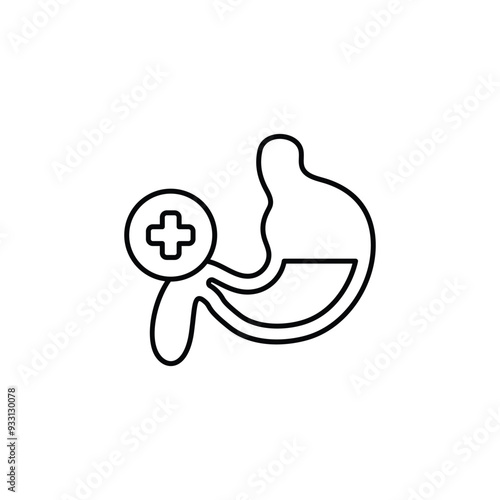 Gastroenterology icon design with white background stock illustration