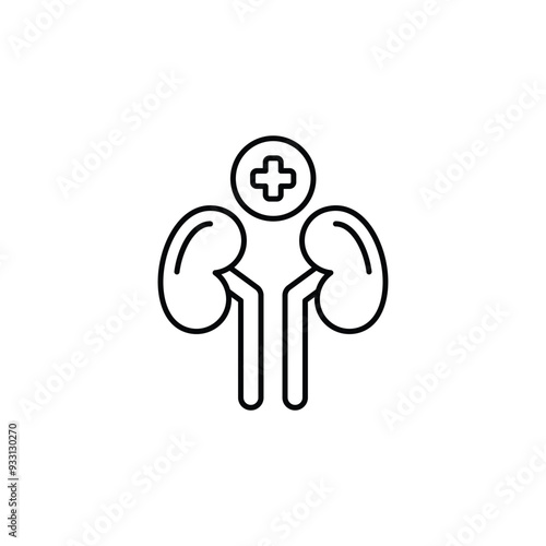 Nephrology icon design with white background stock illustration