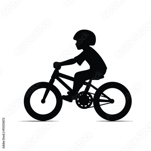 Baby kids bicycle silhouette photo