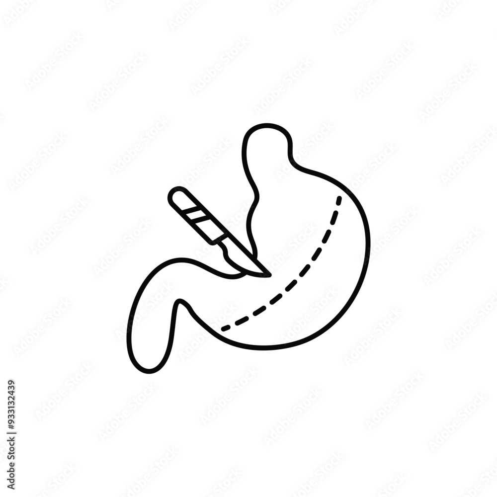 Bariatric Surgery icon design with white background stock illustration