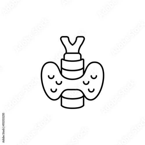 Endocrinology icon design with white background stock illustration