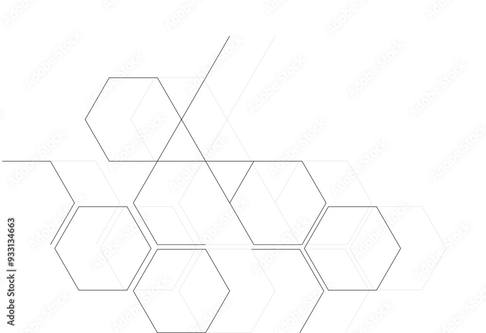 Hexagon shape background with abstract cubes Hexagon shape background with abstract cubes
