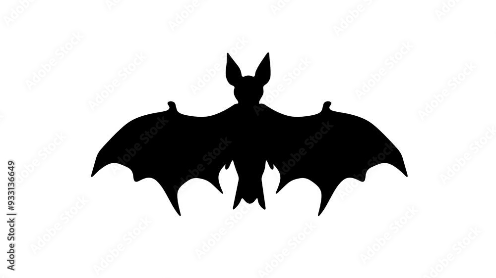 A single Halloween bat animated against a white background. Seamless loop animation A single Halloween bat animated against a white background. Seamless loop animation