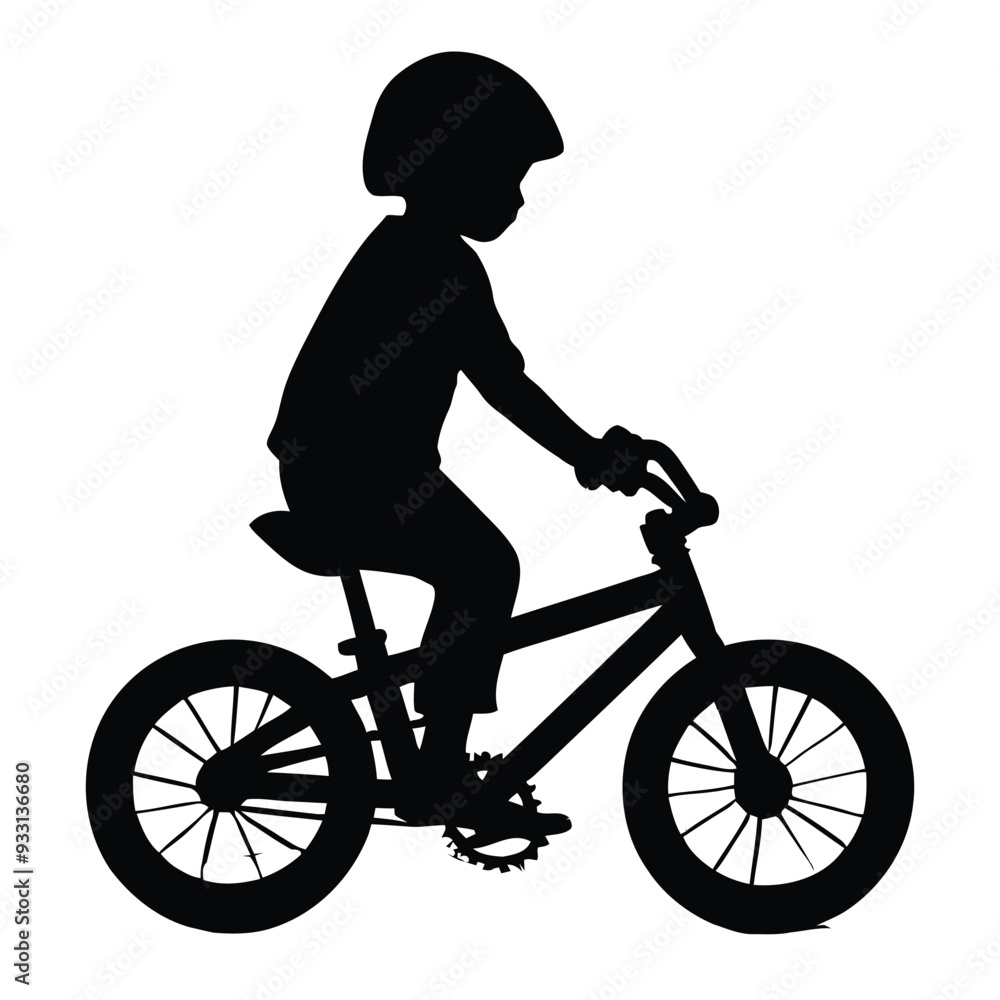 Fototapeta premium Baby kids bicycle silhouette