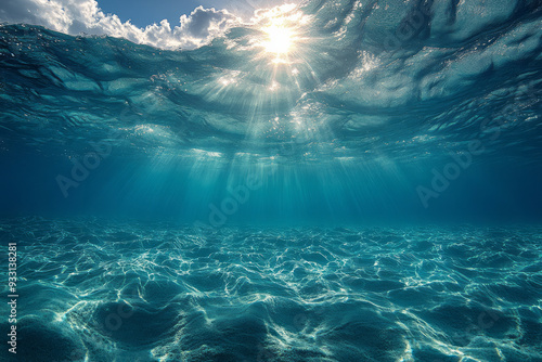 A gentle ripple spreading across the surface of a primordial ocean, symbolizing the first stirrings of life beneath the waves,