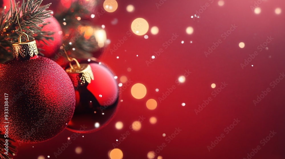 Beautiful Christmas Balls Banner with Space for Text Beautiful Christmas Balls Banner with Space for Text