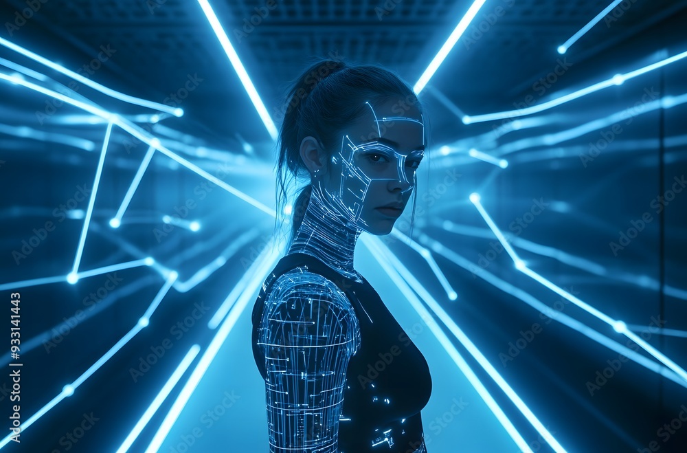 Digital Humanoid Powered by AI Technology Cyborg on a Digital Mechatronics Digital Humanoid Powered by AI Technology Cyborg on a Digital Mechatronics