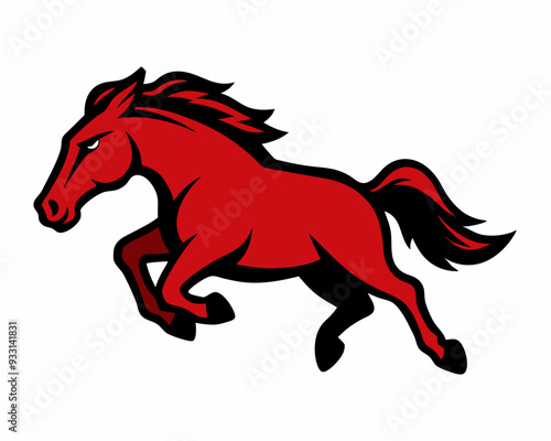 A running mustang horse cartoon mascot logo