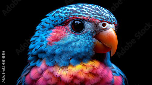 Close up Colorful Lorikeet , Parrot photo